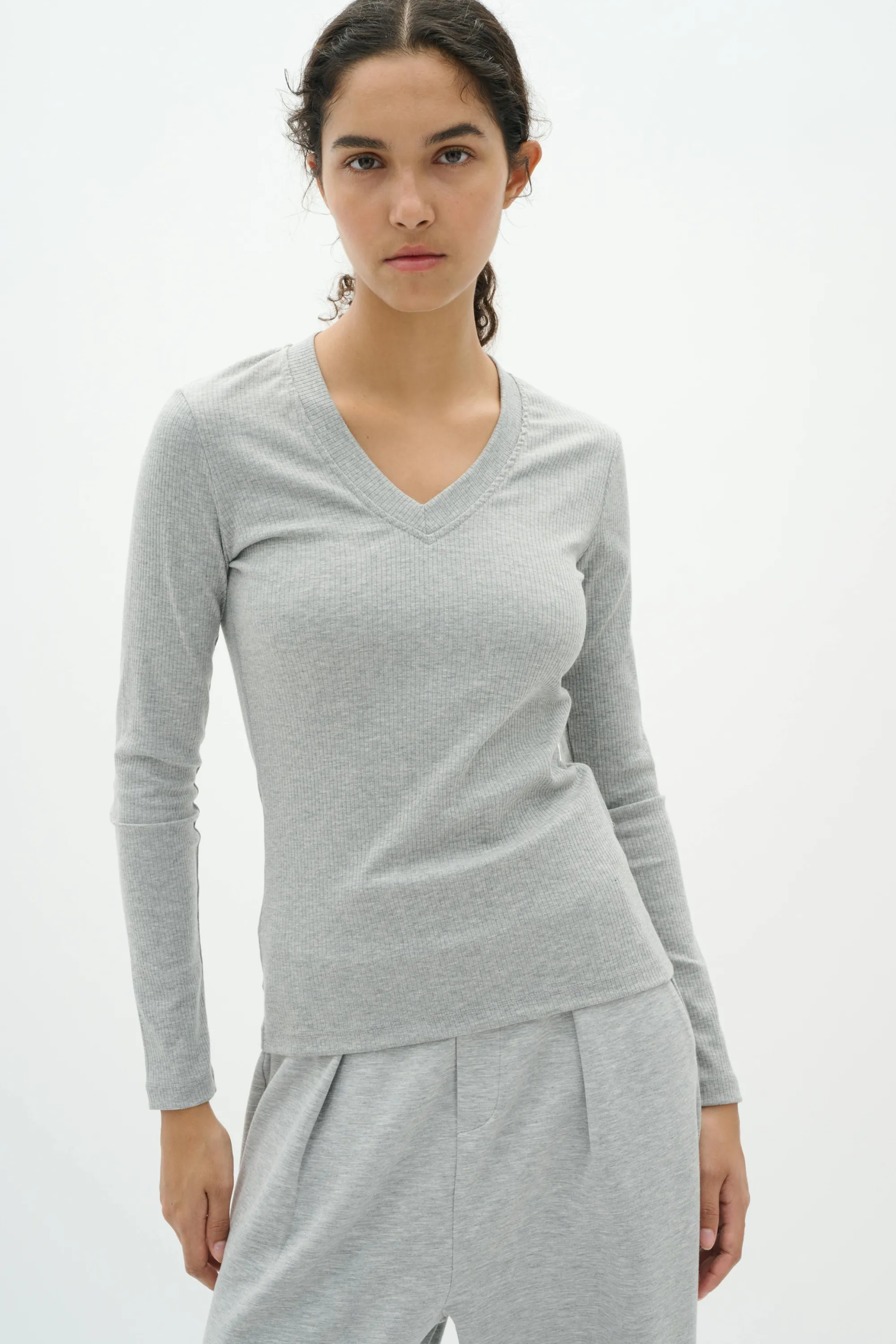 InWear T-shirts & Toppe | DagnaIW Melange V-Neck T-shirt