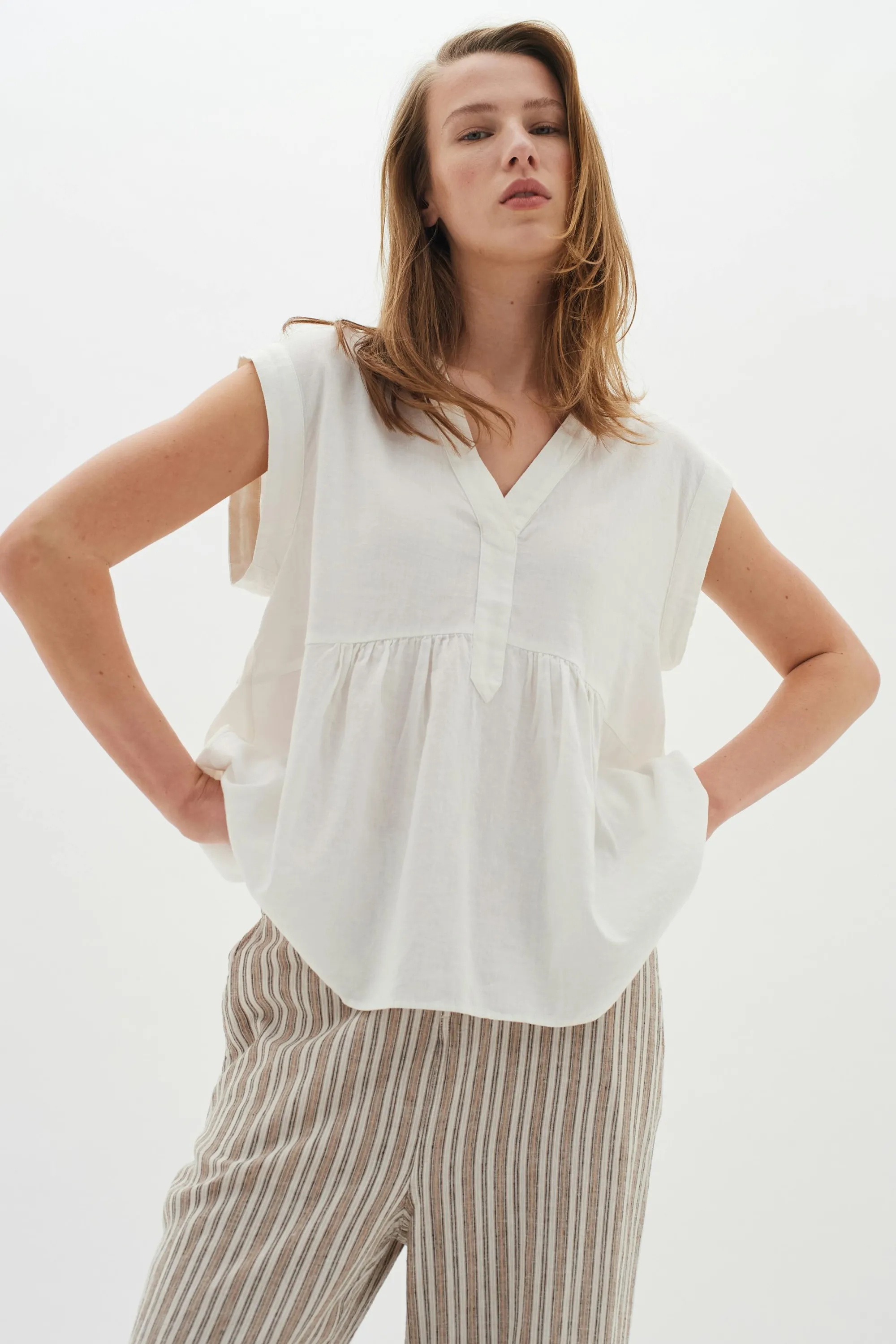 InWear Skjorter & Bluser | EllieIW Hør V-Top