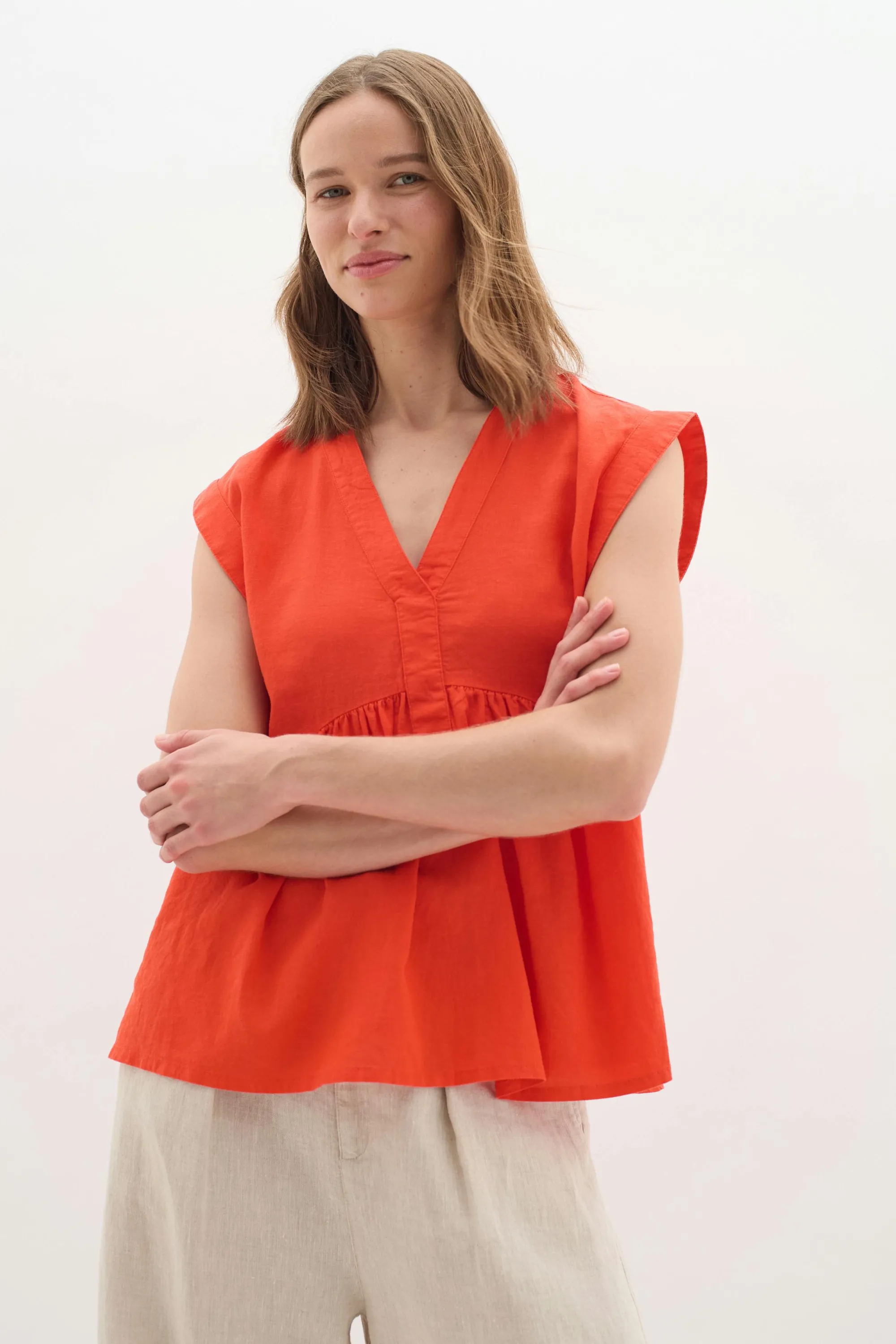 InWear Skjorter & Bluser | EllieIW Hør V-Top